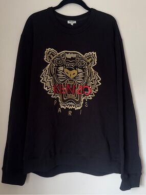 Kenzo Black Tiger Embroidered Crewneck Sweater